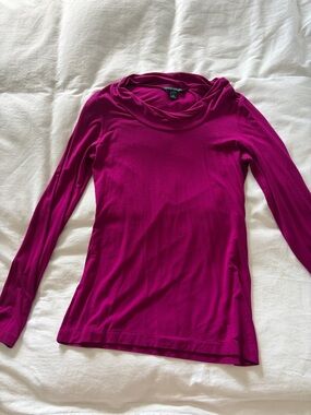 Banana Republic Long-Sleeve Cowl Neck - Magenta